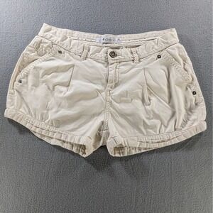 Colin's Chino Shorts Womens 38 28-29 Khaki Pleated Cuffed Casual Summer‎